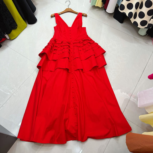 Retro V-neck Sleeveless Dress
