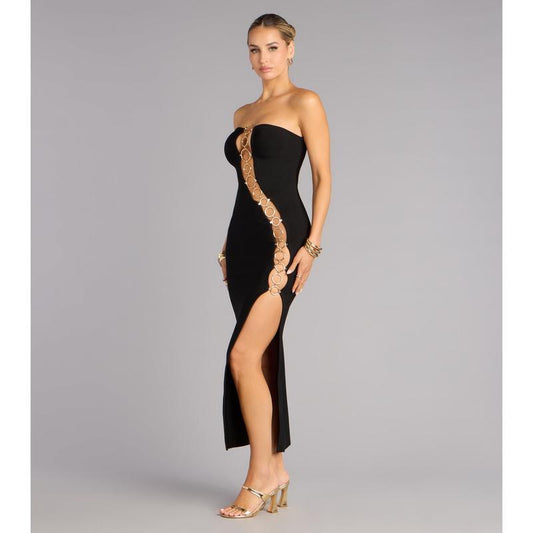 O-Ring Cutout Black Dress