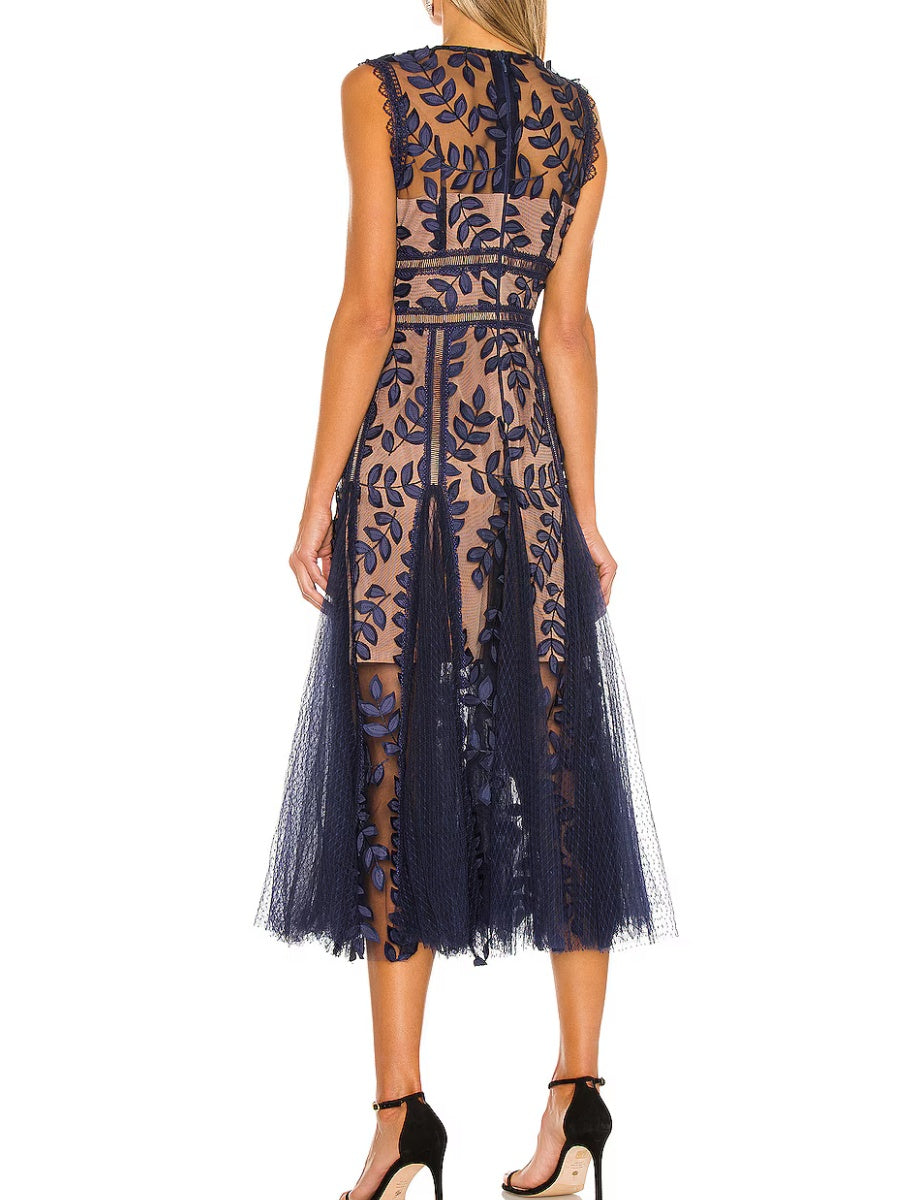 Mesh Embroidered Dress