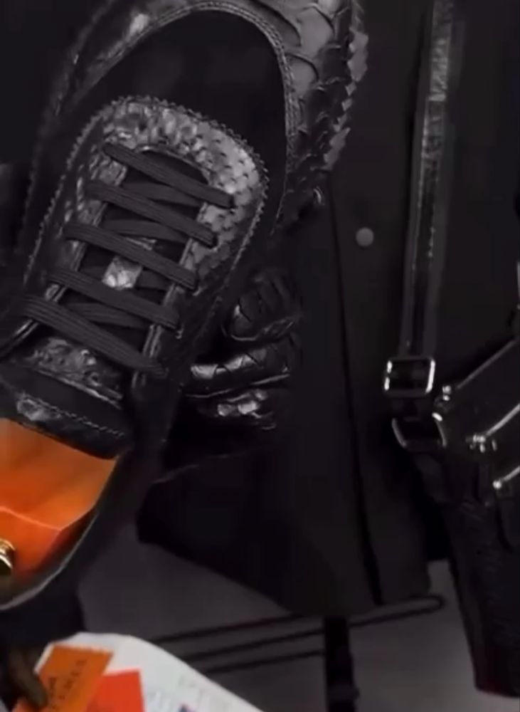 Men's sneakers made of python skin