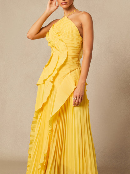 Ruffled Halter Neck Dress