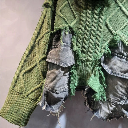 Vintage Washed Denim Sweater