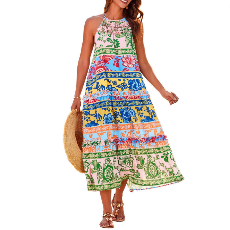 Printed Color-Blocked Dress