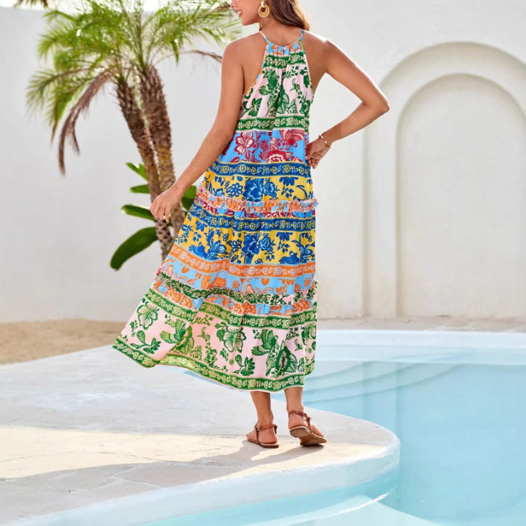 Printed Color-Blocked Dress