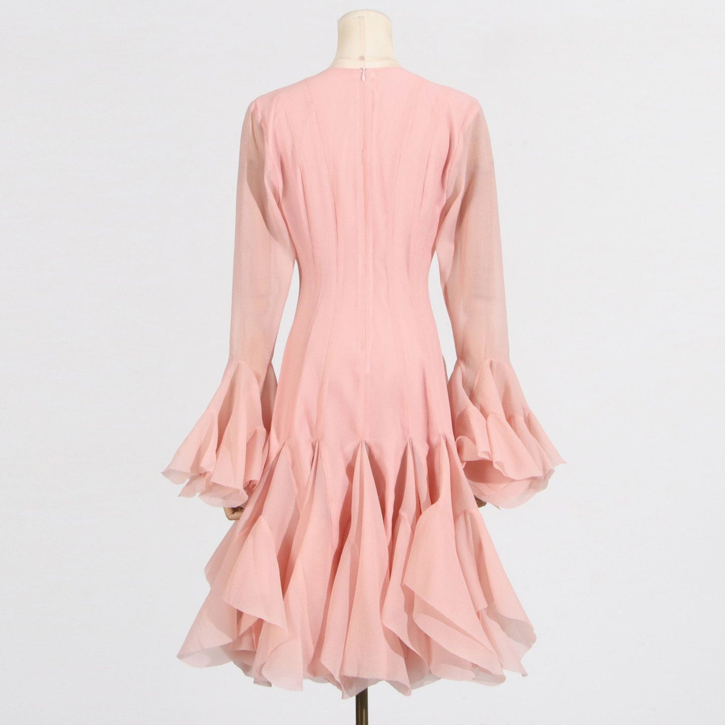 Long Sleeve Flared Hem Midi Dress