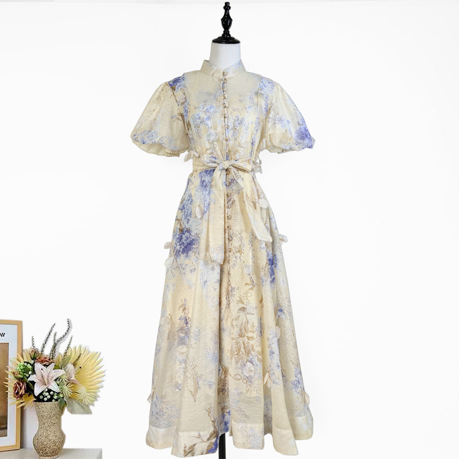 3D Floral Embellished Midi Dress