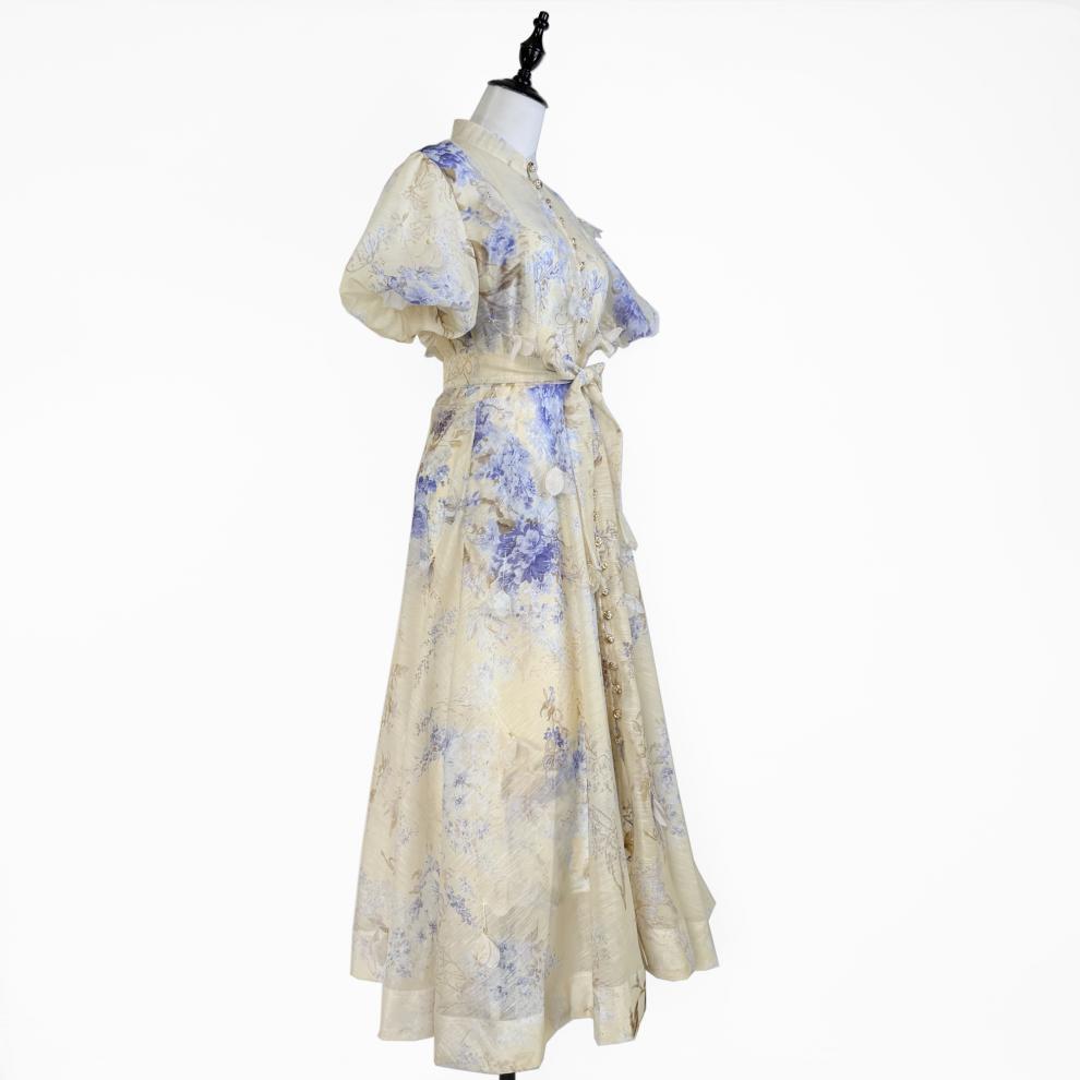3D Floral Embellished Midi Dress