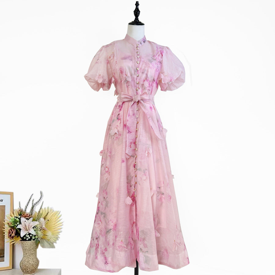 3D Floral Embellished Midi Dress