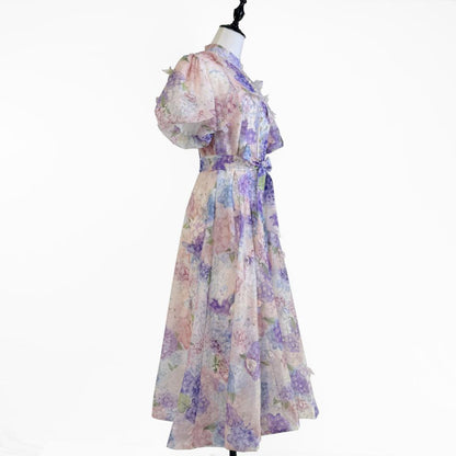 3D Floral Embellished Midi Dress