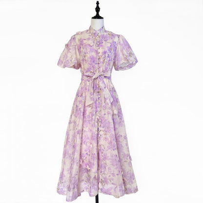 3D Floral Embellished Midi Dress