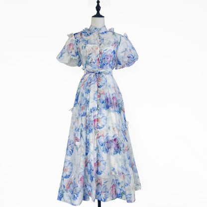 3D Floral Embellished Midi Dress