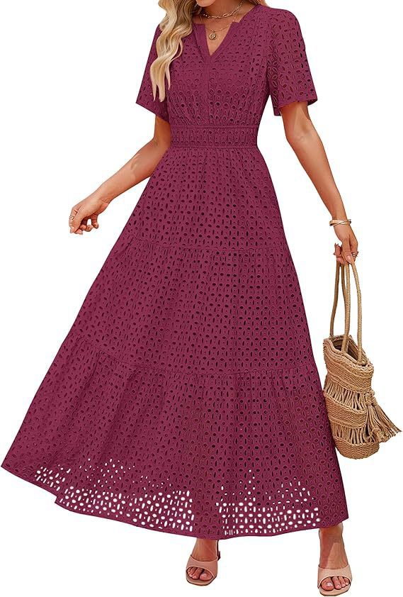 V-Neck A-Line Cutout Dress
