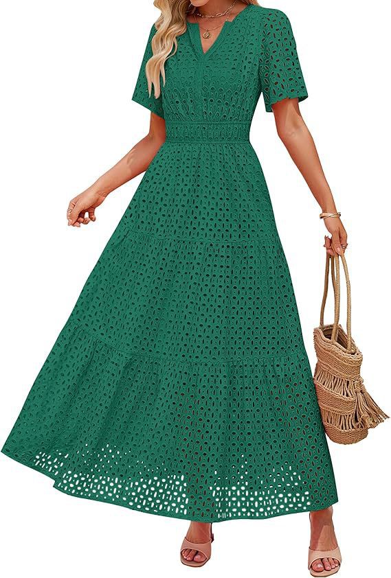 V-Neck A-Line Cutout Dress