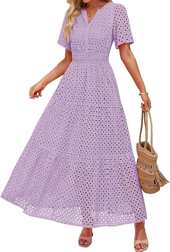 V-Neck A-Line Cutout Dress