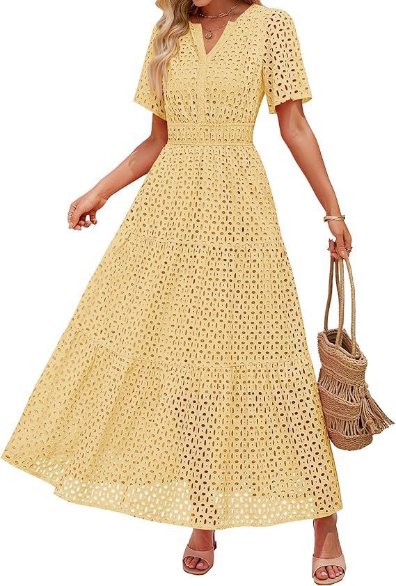 V-Neck A-Line Cutout Dress