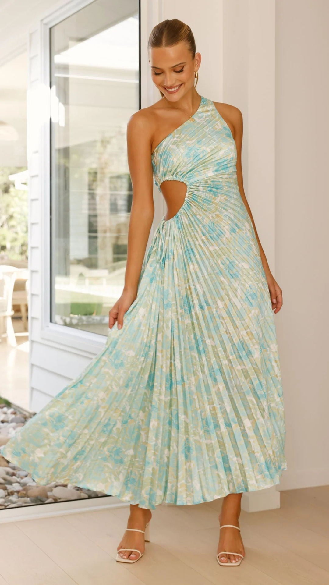 One Shoulder Asymmetrical Maxi Dress