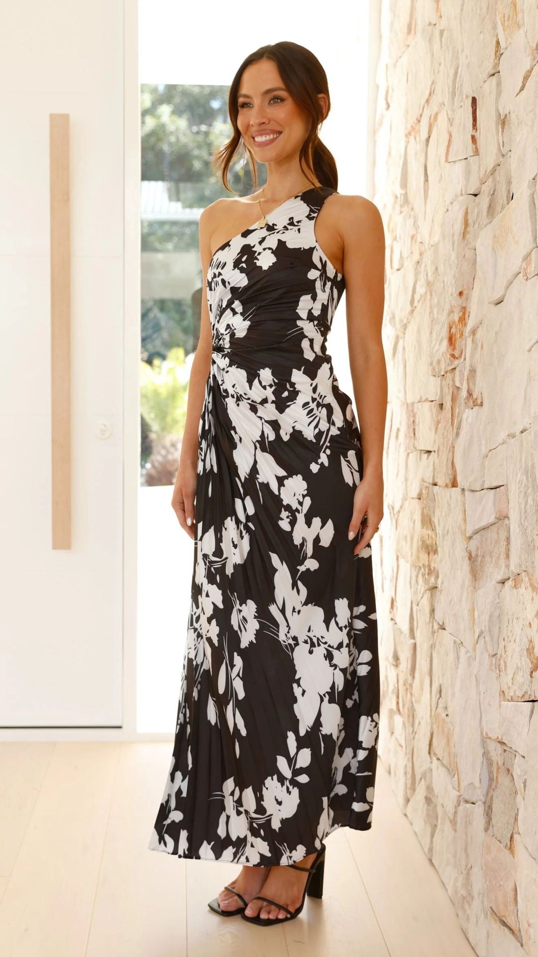 One Shoulder Asymmetrical Maxi Dress