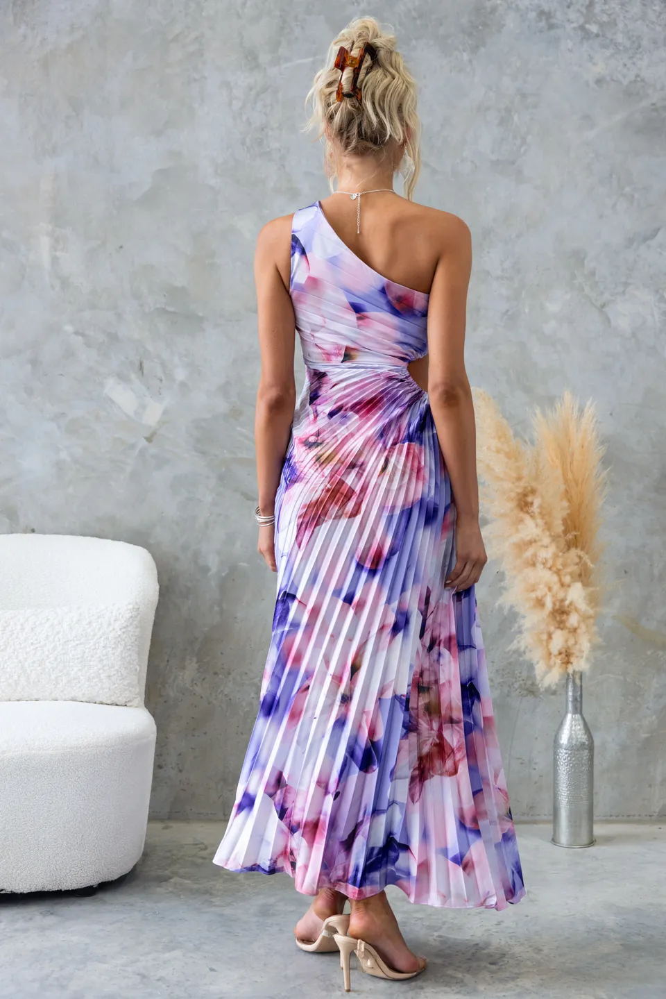 One Shoulder Asymmetrical Maxi Dress