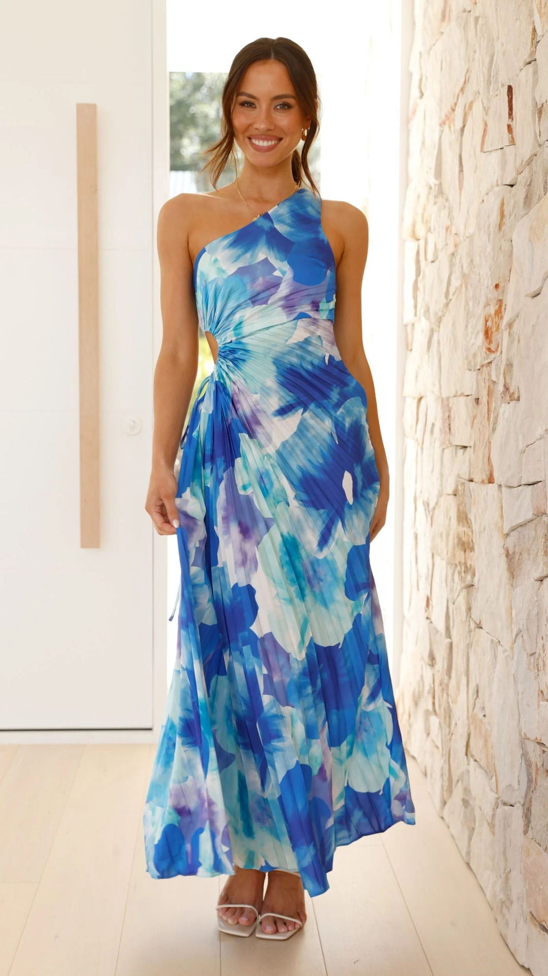 One Shoulder Asymmetrical Maxi Dress