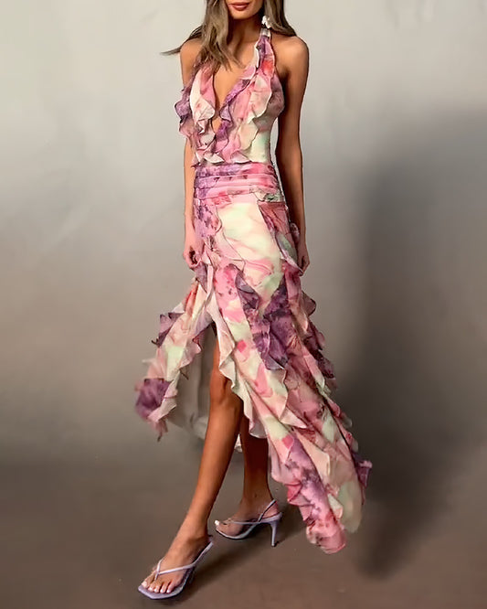 Slit Lace Slip Dress