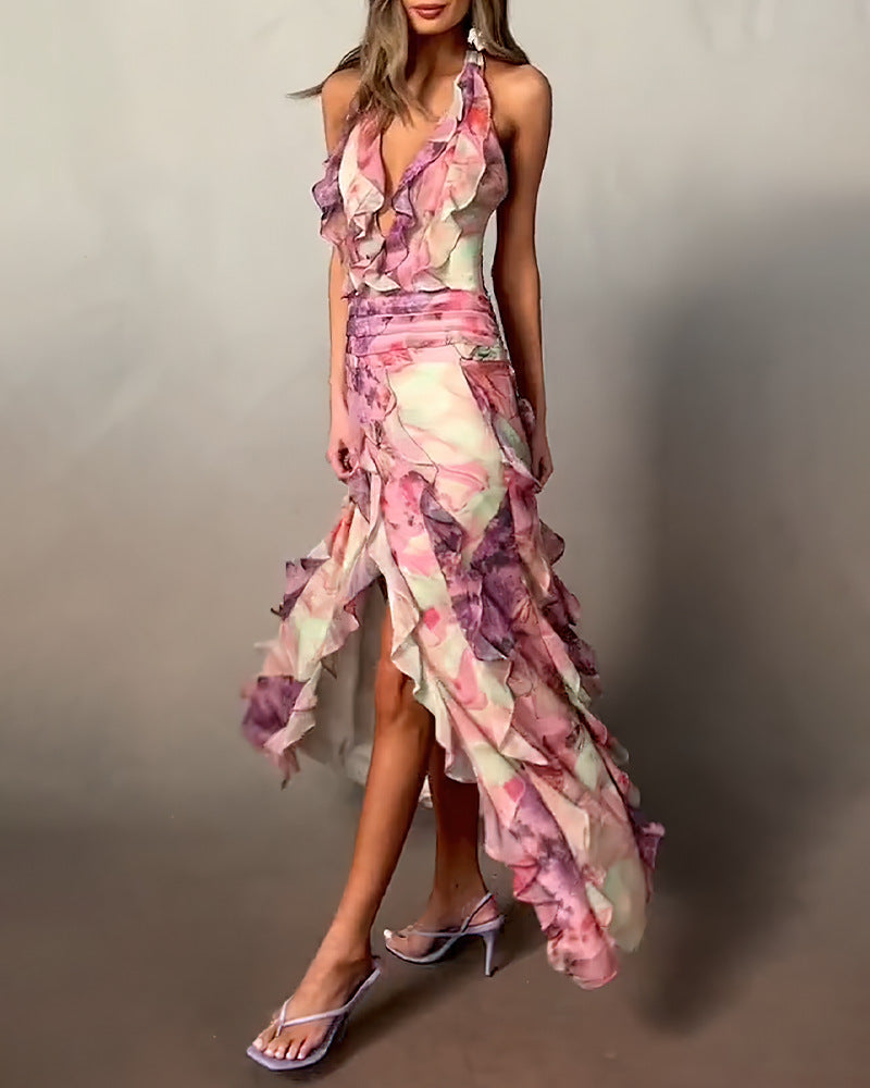 Slit Lace Slip Dress
