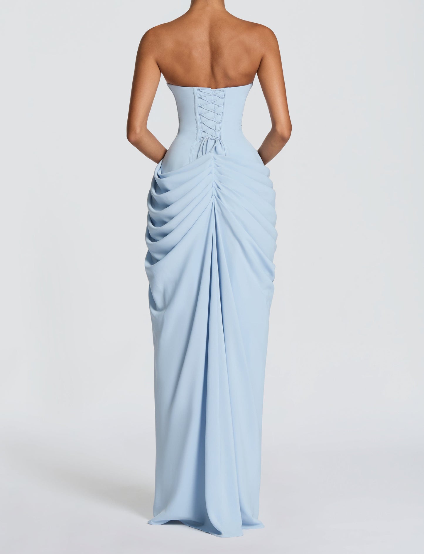 Gathered Waist Strapless Dress