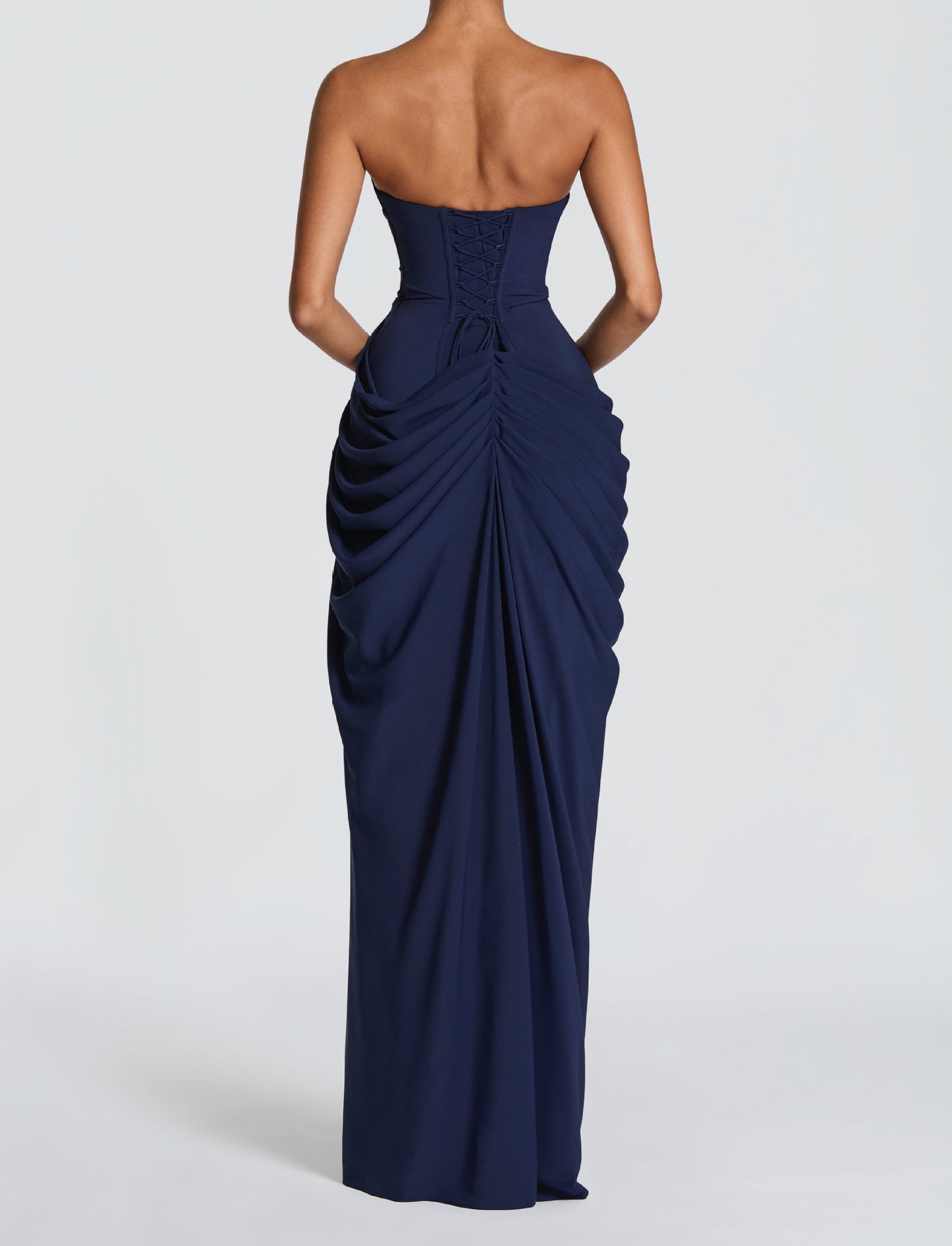 Gathered Waist Strapless Dress