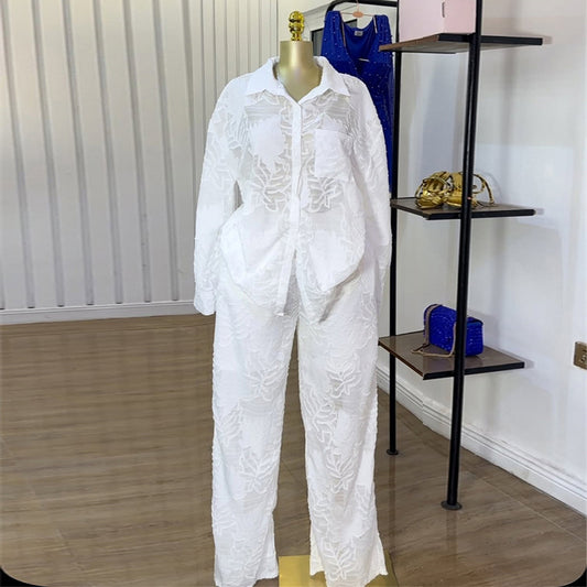 Patch Pocket Long-Sleeved Shirt Set