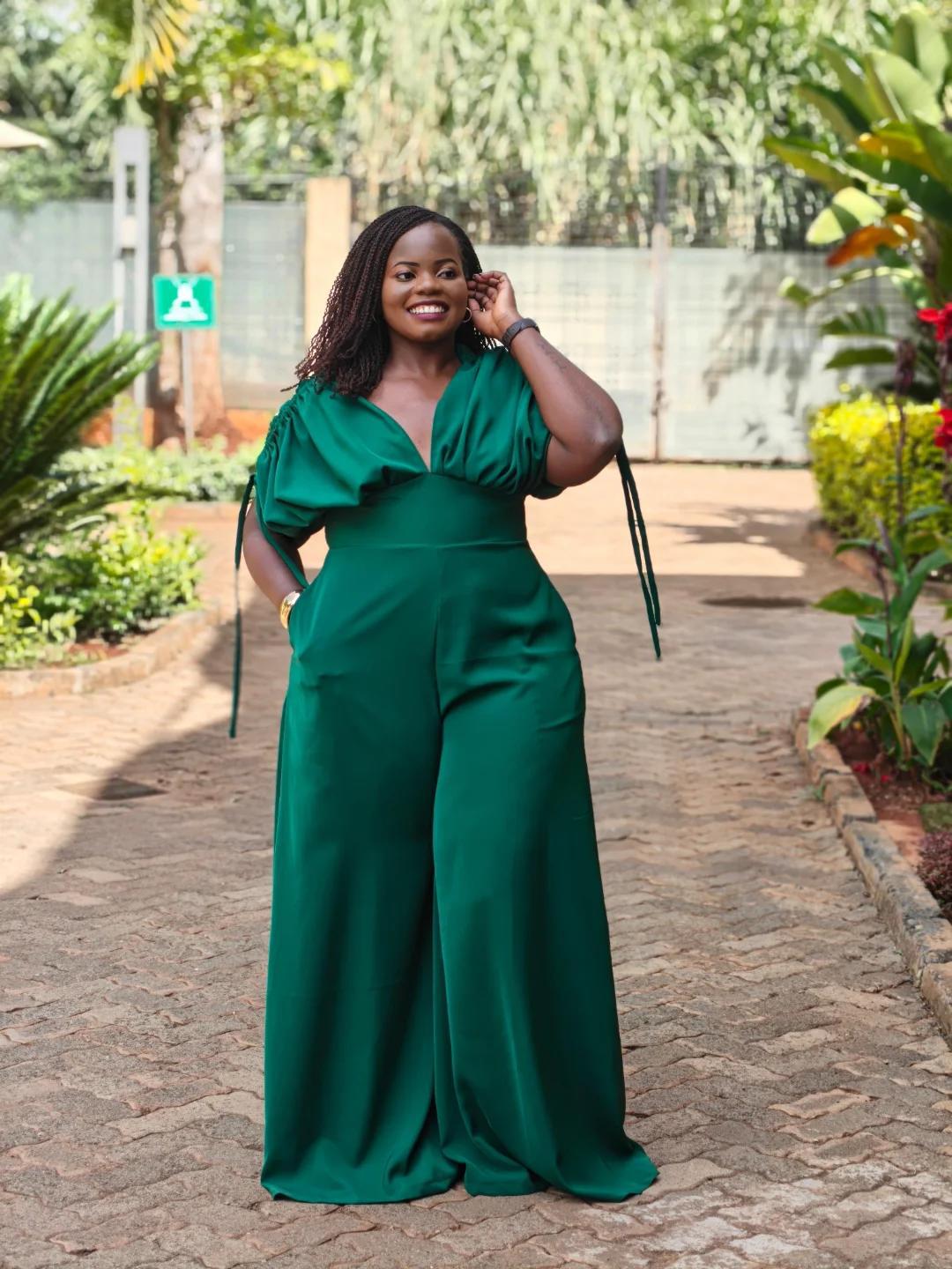 High-waisted Pleated Jumpsuit
