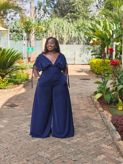 High-waisted Pleated Jumpsuit