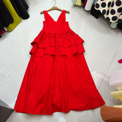 Retro V-neck Sleeveless Dress