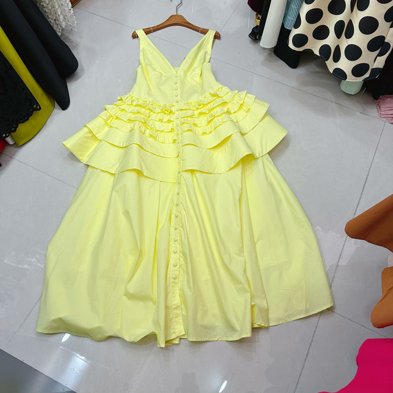 Retro V-neck Sleeveless Dress