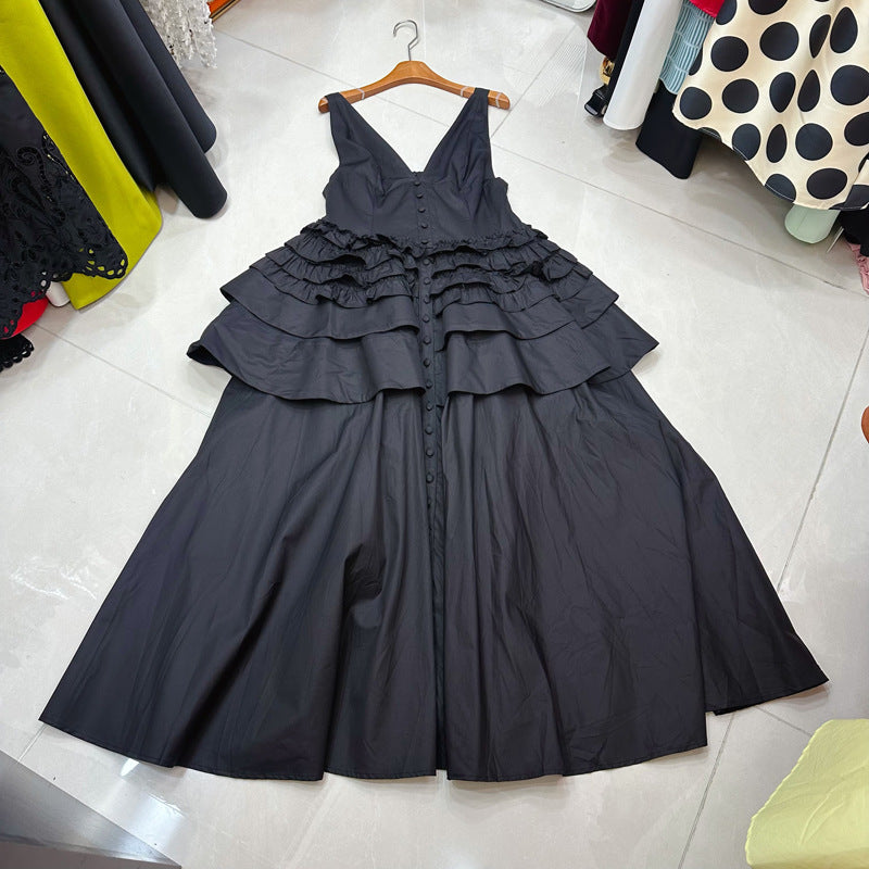 Retro V-neck Sleeveless Dress