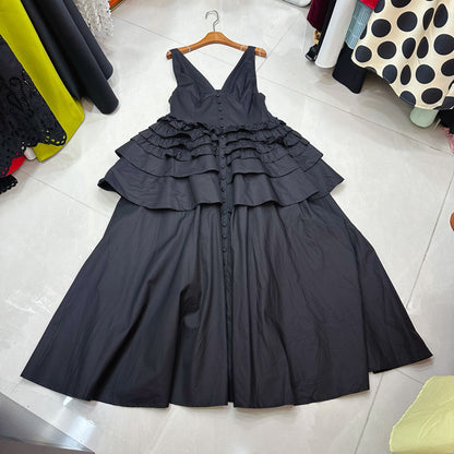 Retro V-neck Sleeveless Dress