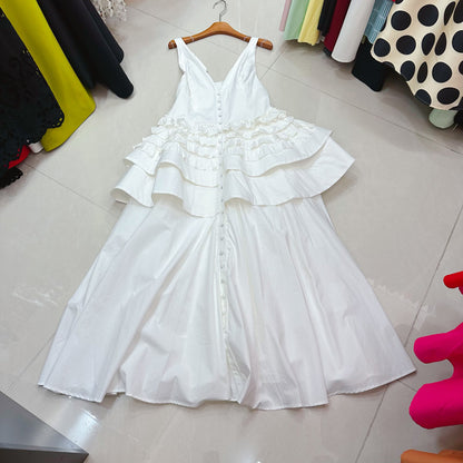 Retro V-neck Sleeveless Dress
