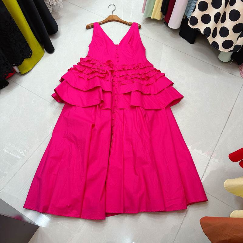 Retro V-neck Sleeveless Dress
