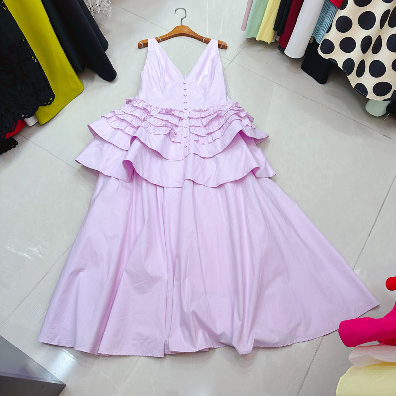 Retro V-neck Sleeveless Dress