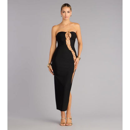 O-Ring Cutout Black Dress