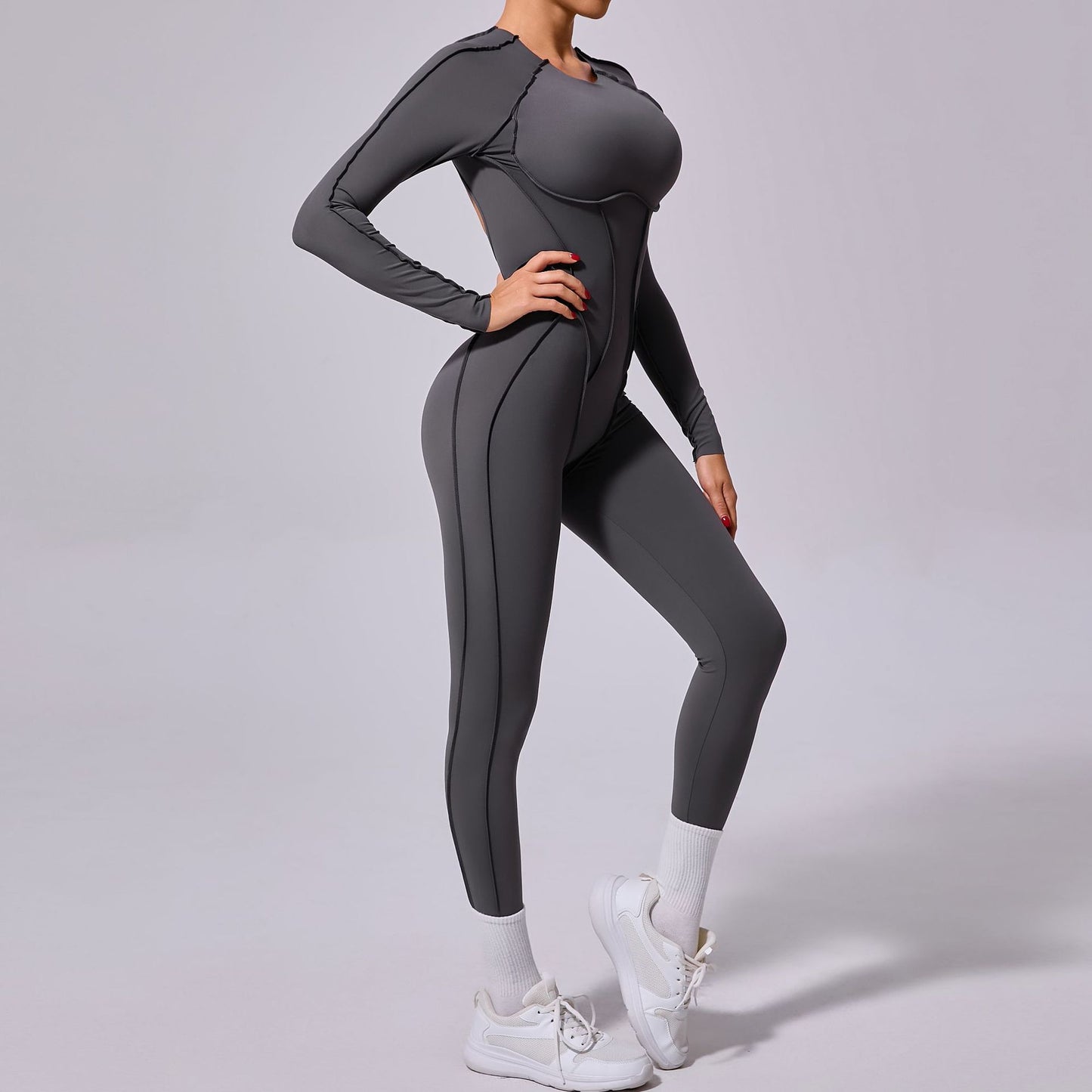 Backless Long Sleeve Jumpsuit