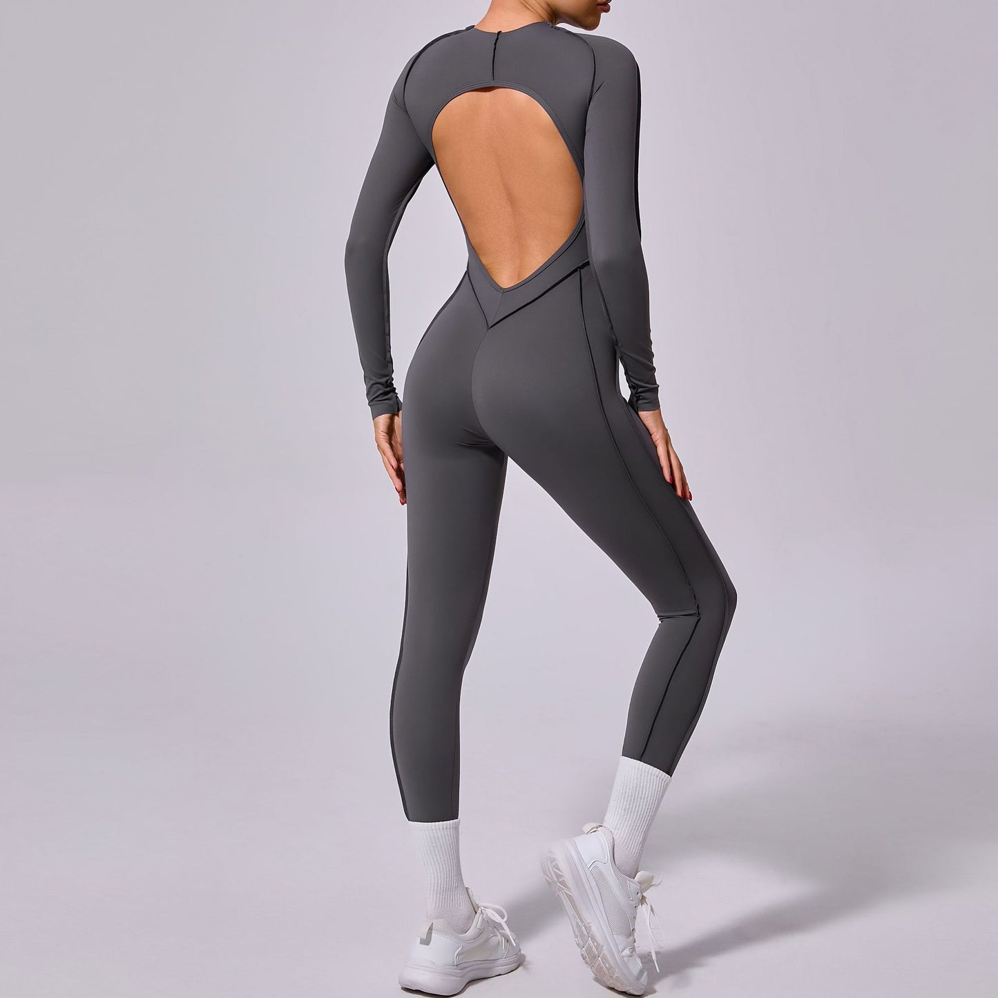 Backless Long Sleeve Jumpsuit