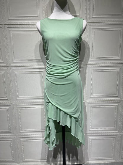 Pleated Round Neck Sleeveless Dress