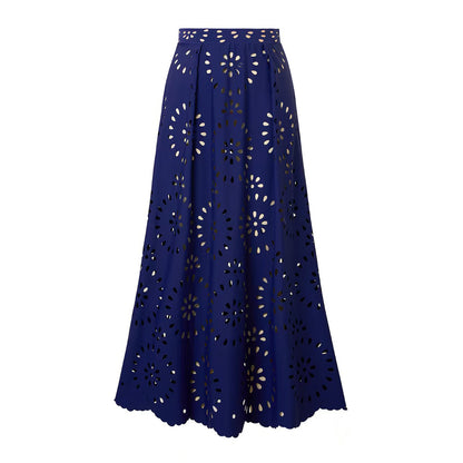Bathing Suit Petal Hollow V Neck Swimsuit and Skirt
