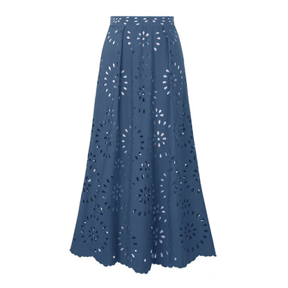 Bathing Suit Petal Hollow V Neck Swimsuit and Skirt