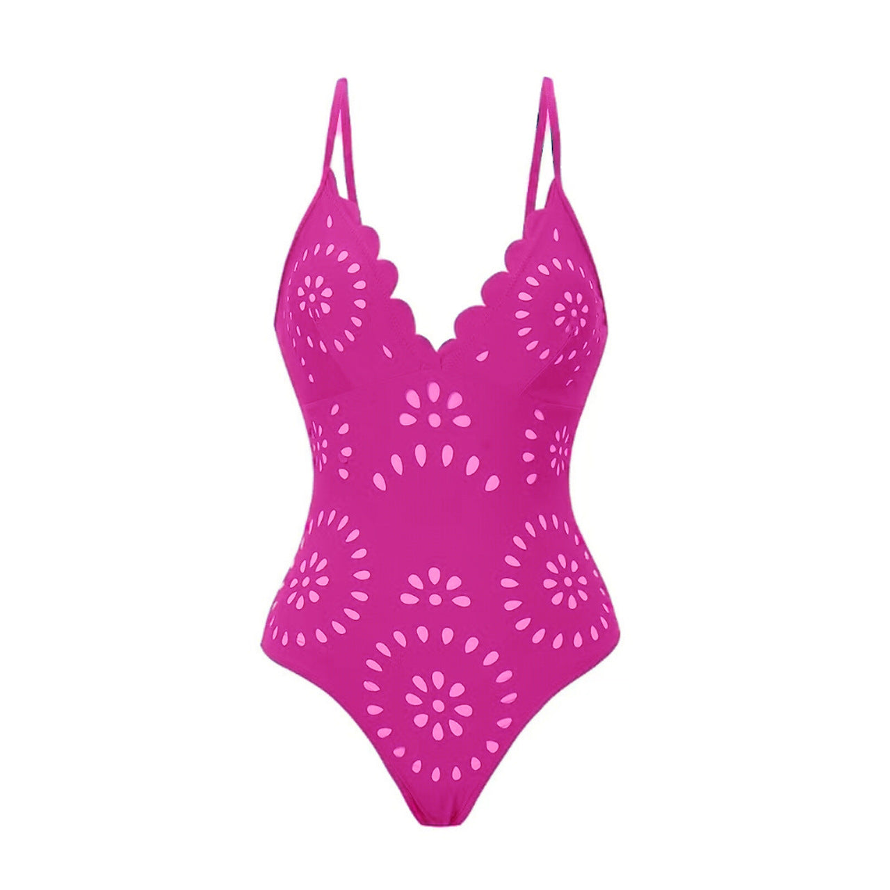 Bathing Suit Petal Hollow V Neck Swimsuit and Skirt