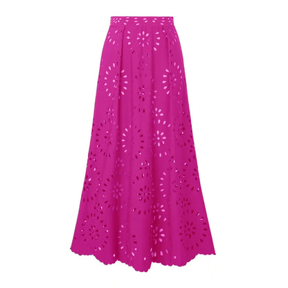 Bathing Suit Petal Hollow V Neck Swimsuit and Skirt