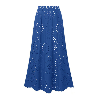 Bathing Suit Petal Hollow V Neck Swimsuit and Skirt