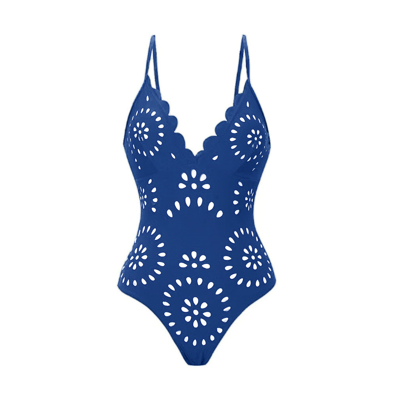 Bathing Suit Petal Hollow V Neck Swimsuit and Skirt