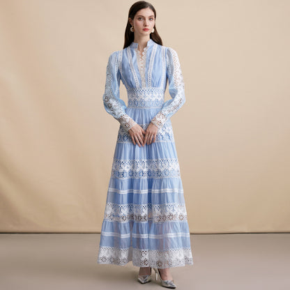 Floral Lace Panelled Maxi Dress