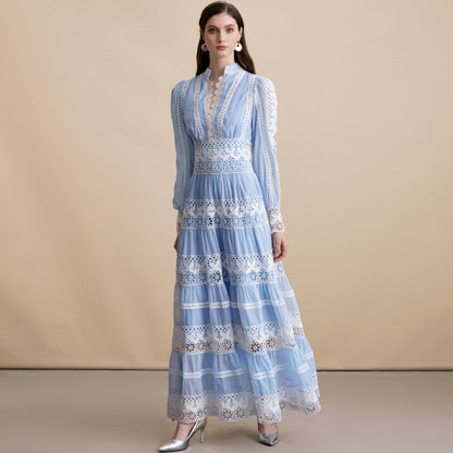 Floral Lace Panelled Maxi Dress