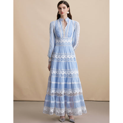 Floral Lace Panelled Maxi Dress